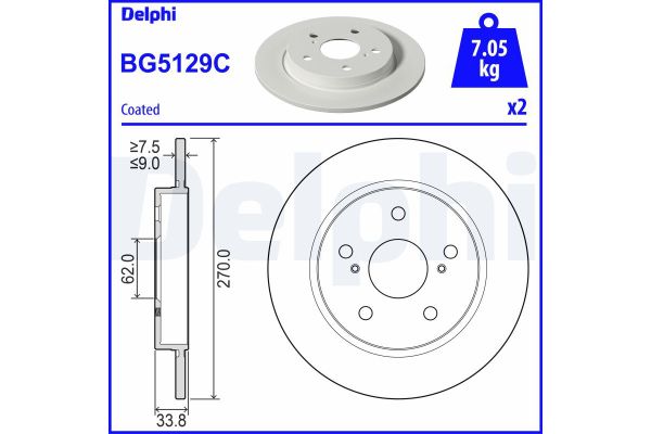 Fren Disk Ayna Arka Sağ ve Sol DELPHI BG5129C