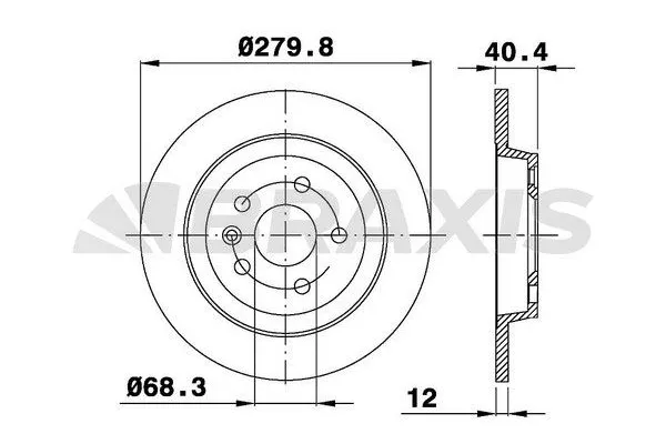 Fren Disk Ayna Arka Sağ ve Sol Volkswagen T4 Transporter Kamyonet Çift Kabin Syncro (08.1992->2003)  BRAXIS AE0318