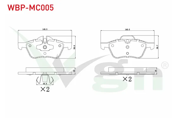 Fren Disk Balata Ön MINI Mini (R50,R53)(2001->)  WGN WBP-MC005