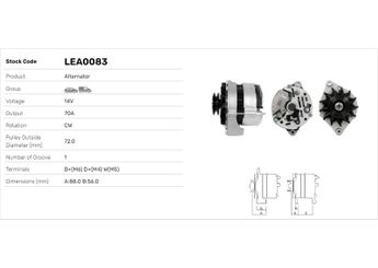 Alternatör  LUCAS ELEKTRIK LEA0083  1204033 1204039 1204040 1204064 1204067 1204090 1204091 1204107 1204131 1204209 1204216 1204326 1204339 1204345 1204349 3493230 3493741 3493771 3493791 90337048 90337796 90349328 90349852 9163935 9512118 R1030079
