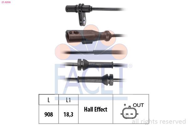 Abs Sensörü Arka Sağ veya Sol FACET 21.0258