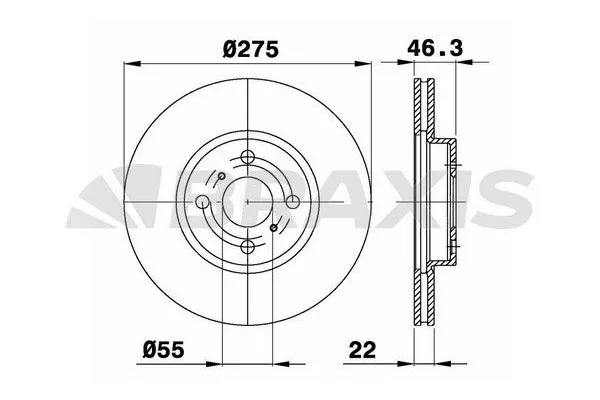 Fren Disk Ayna Ön Sağ ve Sol Toyota Yaris (KSP1/NLP1/NSP1)(2011->)  BRAXIS AE0295