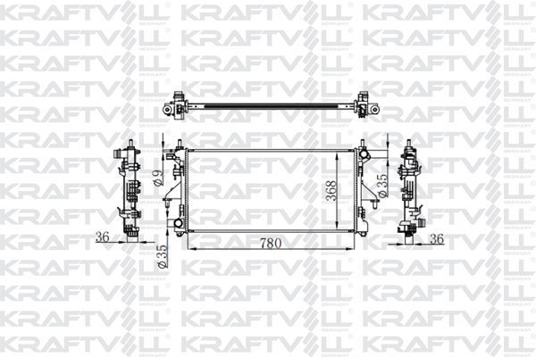 Su Radyatörü  Fiat Ducato Maxi P.Van, Yüksek Tavan 40 (09.2006->)  KRAFTVOLL 08040085