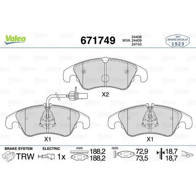 Fren Disk Balata Ön Audi A6 Avant (4GD)(09.2014->)  VALEO 671749