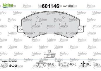 Fren Disk Balata Ön VALEO 601146  2H0698151 2H0698151A JZW698151AM