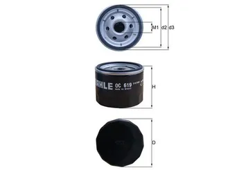 Yağ Filtresi  MAHLE OC 619  OC619 OC 619 11427721779 11 42 7 721 779 1142772177903 1142 7721779-03 11427719357 1142772177904 11427721779-04 11428409567 5B70298 7719357 7721779 8409567