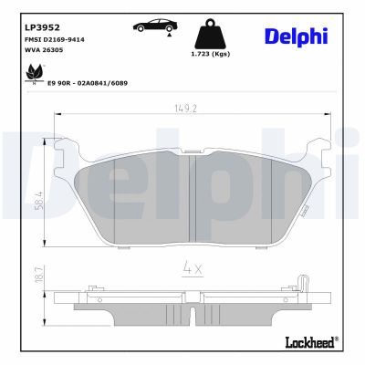Fren Disk Balata Arka DELPHI LP3952