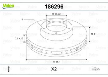 Fren Disk Ayna Ön Sağ ve Sol VALEO 186296  4246G1 4246T9 4246-T9 4246V0 4246-V0 424997 4249-97 4249K4 4249-K4 95667810 4246-G1 4246V3 4246-V3