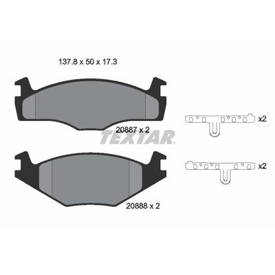 Fren Disk Balata Ön Volkswagen Polo II (867/871/873)(10.1981->1992)  TEXTAR 2088708