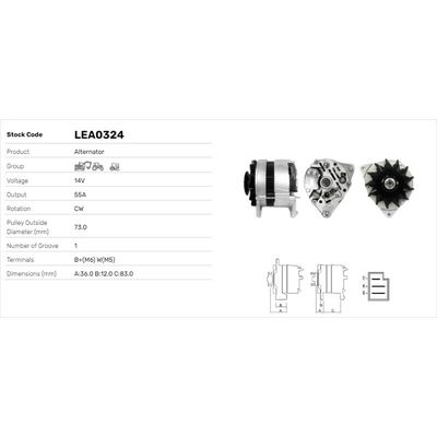 Alternatör  LUCAS ELEKTRIK LEA0324