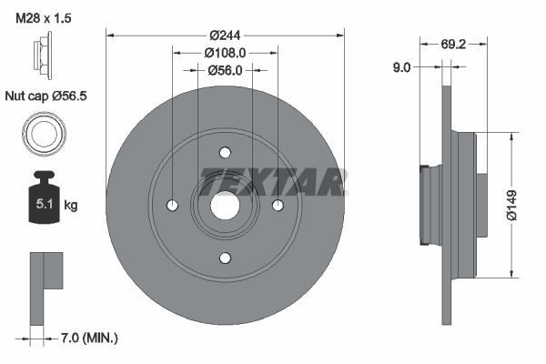 Fren Disk Ayna Arka Sağ ve Sol Opel Crossland X (2017->) / Crossland (2021->)  OPEL ORJINAL 39181957