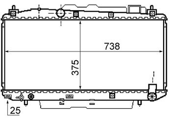 Su Radyatörü  MAHLE CR 1166 000S  2025002203 1640027060 1640027061 164002706187
