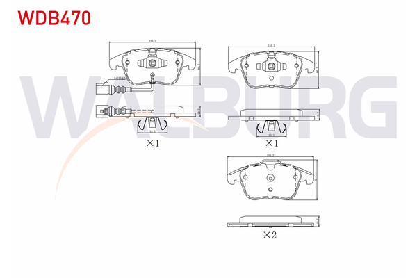 Fren Disk Balata Ön Volkswagen Tiguan (5N1)(11.2007->2011)  WALBURG WDB470