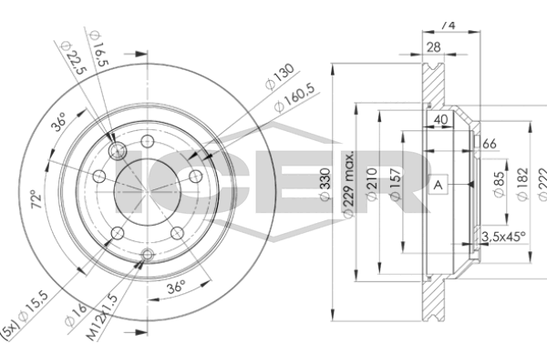 Fren Disk Ayna Arka Sağ ve Sol Audi Q7 (4L)(03.2006->)  BOSCH 0 986 479 095