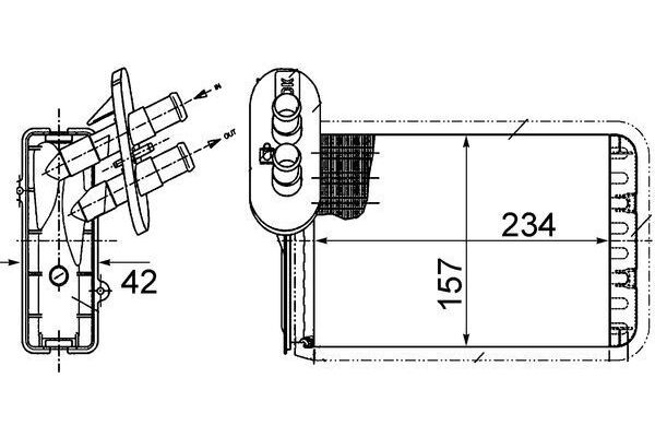 Kalorifer Radyatörü  Volkswagen Sharan (7M6/7M9)(04.2000->2010)  MAHLE AH 164 000S