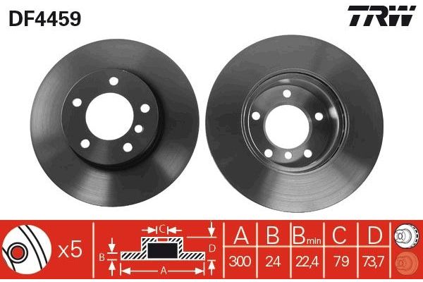Fren Disk Ayna Ön Sağ ve Sol BMW 1 M Serisi Coupe (E82)(2011->)  TRW DF4459