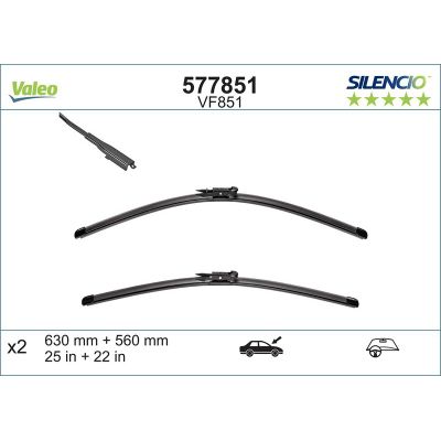 Silecek Süpürgesi Ön  630/560 mm - 25/22 inç Mercedes S -Serisi Maybach Sedan (BM 222)(12.2014->)  VALEO 577851