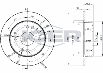 Fren Disk Ayna Arka Sağ ve Sol AYD 15450  42510SN7000 42510SM4950 42510-SM4-950 42510-SN7-000 42510SV1A00 42510-SV1-A00 42510SV4A00 42510-SV4-A00 GBD835 GBD90835 SDB100290EVA