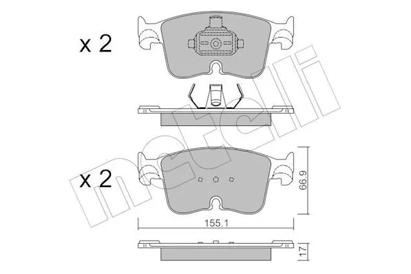 Fren Disk Balata Ön Volkswagen Caddy California (SBB/SBJ)(11.2020->)  METELLI 22-1383-0