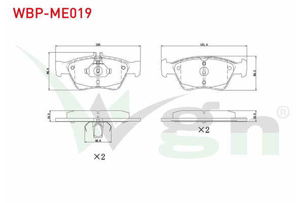 Fren Disk Balata Ön WGN WBP-ME019