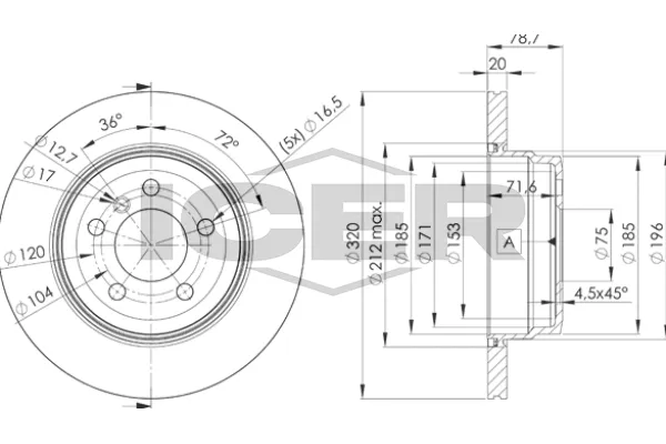 Fren Disk Ayna Arka Sağ ve Sol WALBURG WBD1514