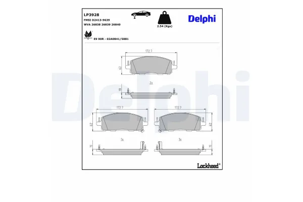 Fren Disk Balata Ön Renault Espace VI (03.2023->)  DELPHI LP3928