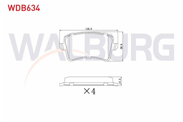 Fren Disk Balata Arka Audi A5 Sportback (8T)(05.2009->)  WALBURG WDB634