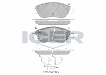 Fren Disk Balata Ön KALE BALATA 22476 194 05 MSH KD13  77367923 77368553 7 736 792 3 7 736 855 3