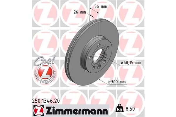 Fren Disk Ayna Ön Sağ ve Sol Seat Alhambra (7V9)(05.2000->)  ZIMMERMANN 250.1346.20