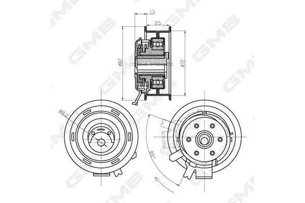 Triger Gergi Rulmanı  Volkswagen Golf Plus V (5M1)(01.2005->2009)  GMB GTB0150