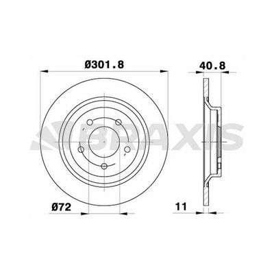 Fren Disk Ayna Arka Sağ ve Sol Mazda 5 Sedan (CR)(02.2005->)  BRAXIS AE0482