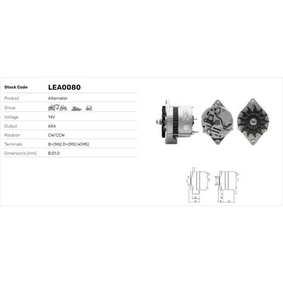 Alternatör  LUCAS ELEKTRIK LEA0080