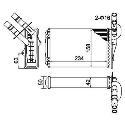 Kalorifer Radyatörü  Renault Clio II (B/CB0)(06.1998->)  MAGNETI MARELLI 359000300010
