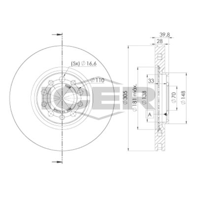 Fren Disk Ayna Ön Sağ ve Sol Alfa Romeo 159 Sportwagon (140)(2006->)  MGA 50665