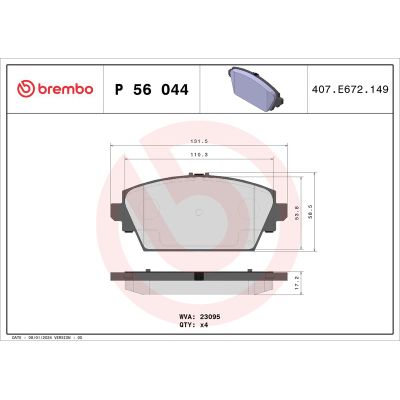 Fren Disk Balata Ön BREMBO P 56 044