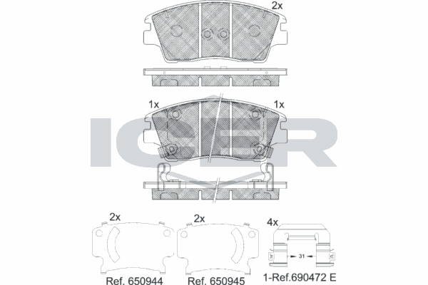 Fren Disk Balata Ön Kia Sportage (QL)(2016->)  BRAXIS AB0760