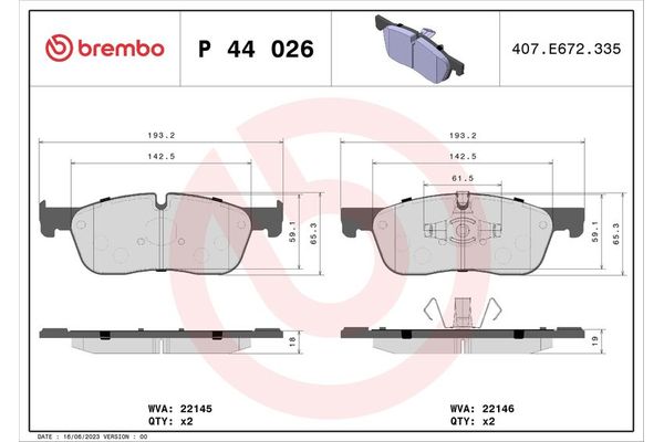 Fren Disk Balata Ön Land Rover Range Rover Evoque (2018->)  BREMBO P 44 026X