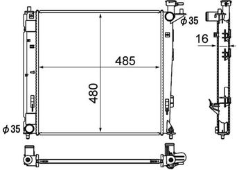 Su Radyatörü  MAHLE CR 1893 000S  253102Y000 253102Y001