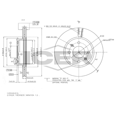Fren Disk Ayna Ön Sağ ve Sol Hyundai Getz (TB)(2002->)  WALBURG WBD1088