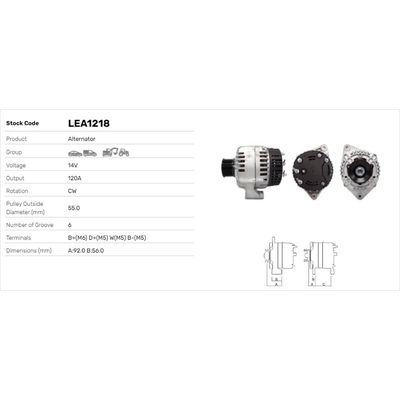 Alternatör  LUCAS ELEKTRIK LEA1218
