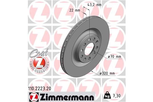Fren Disk Ayna Arka Sağ ve Sol Alfa Romeo Stelvio (630)(2017->)  ZIMMERMANN 110.2223.20