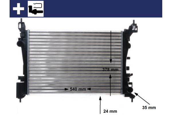 Su Radyatörü  Opel Adam (2012->)  MAHLE CR 1182 000S