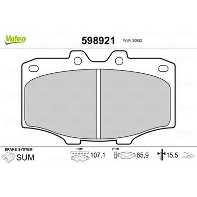 Fren Disk Balata Ön Toyota Land Cruiser (J7)(1982->)  VALEO 598921