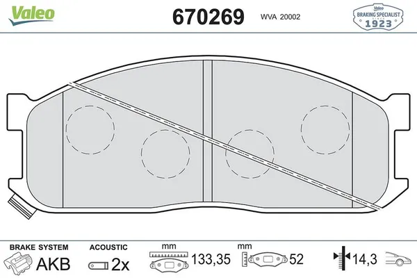 Fren Disk Balata Ön Mazda E-Serie E2200 (1984->2002)  AYD 60182BA