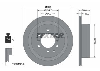 Fren Disk Ayna Arka Sağ ve Sol TEXTAR 92167303  4615A037