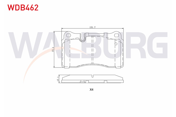 Fren Disk Balata Ön Audi TT Coupe/Roadster (8J3/8J9)(09.2006->)  WALBURG WDB462