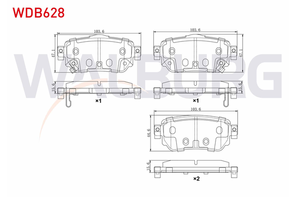 Fren Disk Balata Arka Nissan Leaf (ZE1)(10.2017->)  WALBURG WDB628