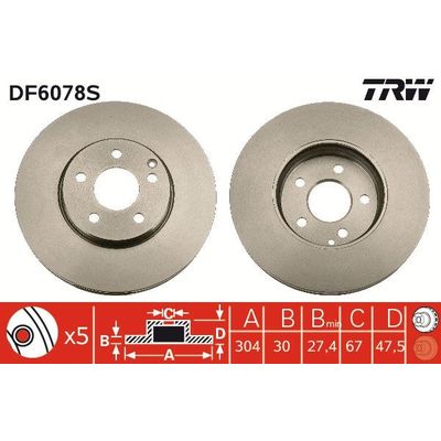 Fren Disk Ayna Ön Sağ ve Sol Mercedes E -Serisi S.Wagon (BM 211)(01.2003->)  AYD 51321