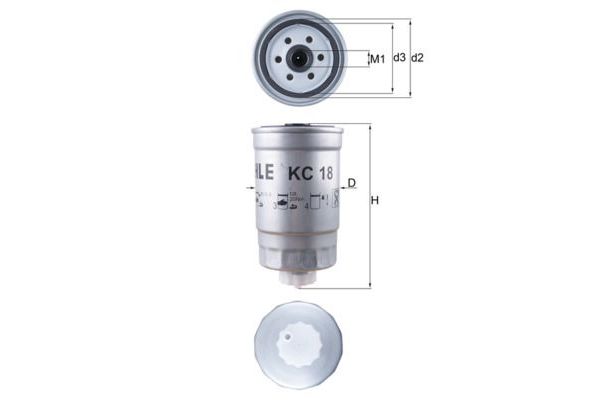 Yakıt Filtresi  Fiat Marea (185) Weekend (08.1996->)  MAHLE KC 18