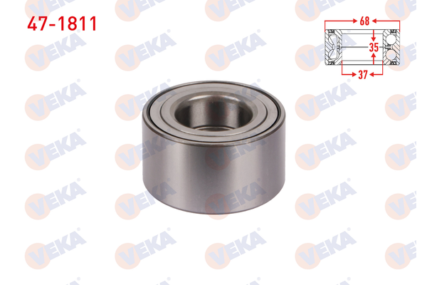 Teker Rulmanı Ön Sağ veya Sol Fiat Uno (146)(08.1983->)  VEKA 47-1811